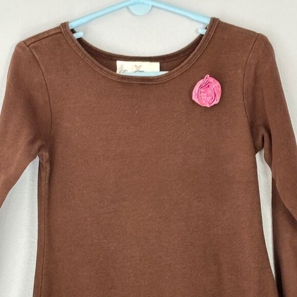 Rare Editions | Girls Brown Pink Green Lined Skirt Floral Cotton Dress Size 5 - Picture 3 of 12